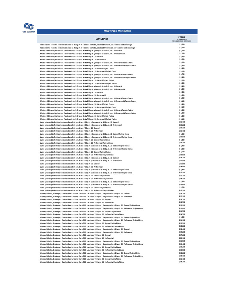tabla-de-precios-2024-multiplex-mercurio-pdf-observancias-d-as