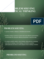 Lect 3 - Problem Solving and Critical Thinking'