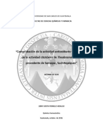 Comprobación de La Actividad Antioxidante y Evaluación de La Actividad Citotóxica de Theobroma Bicolor Procedente de Samayac, Suchitepéquez"