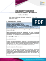 Guía de Actividades y Rúbrica de Evaluación - Fase 4 La Experiencia Vivida.