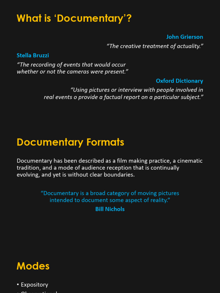 Understanding Documentary Formats | PDF | Philosophy