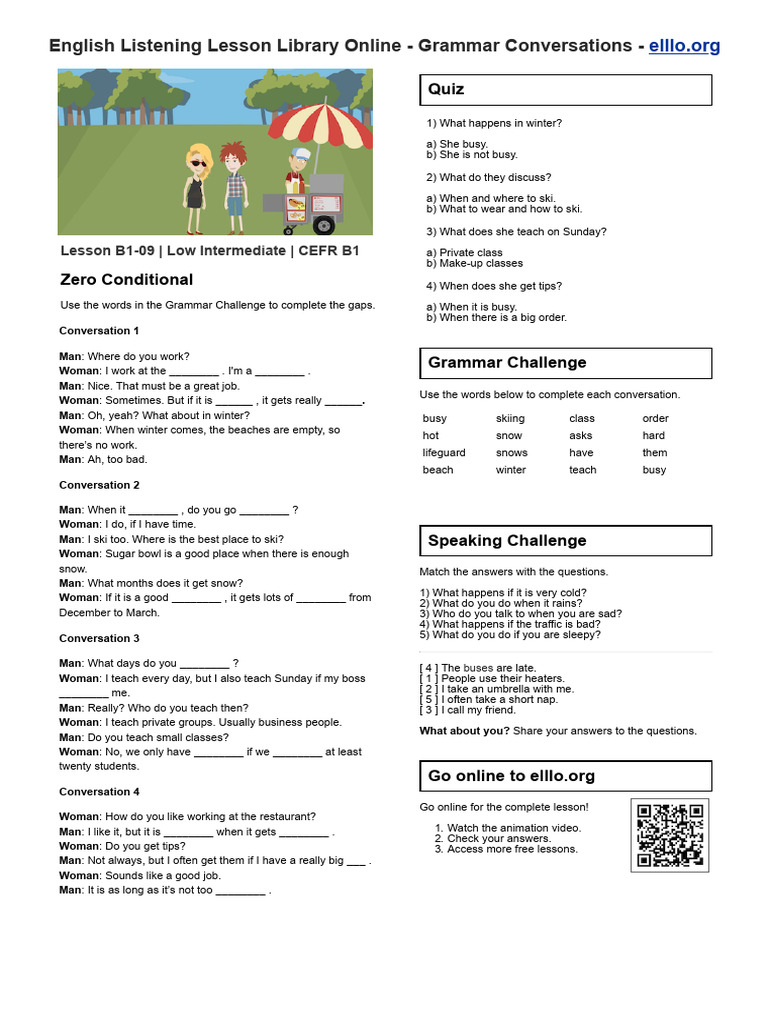 English Grammar & Conversation Quiz | PDF