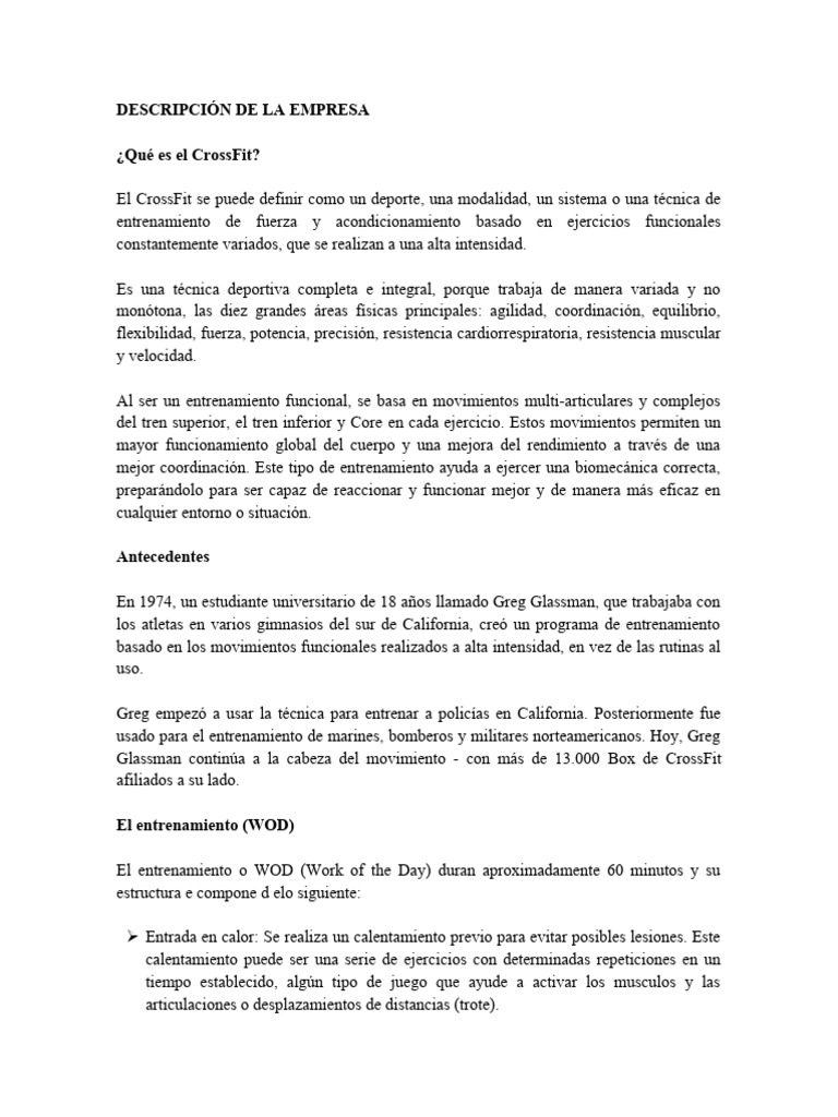 BUSSINESS PLAN PDF Aptitud física