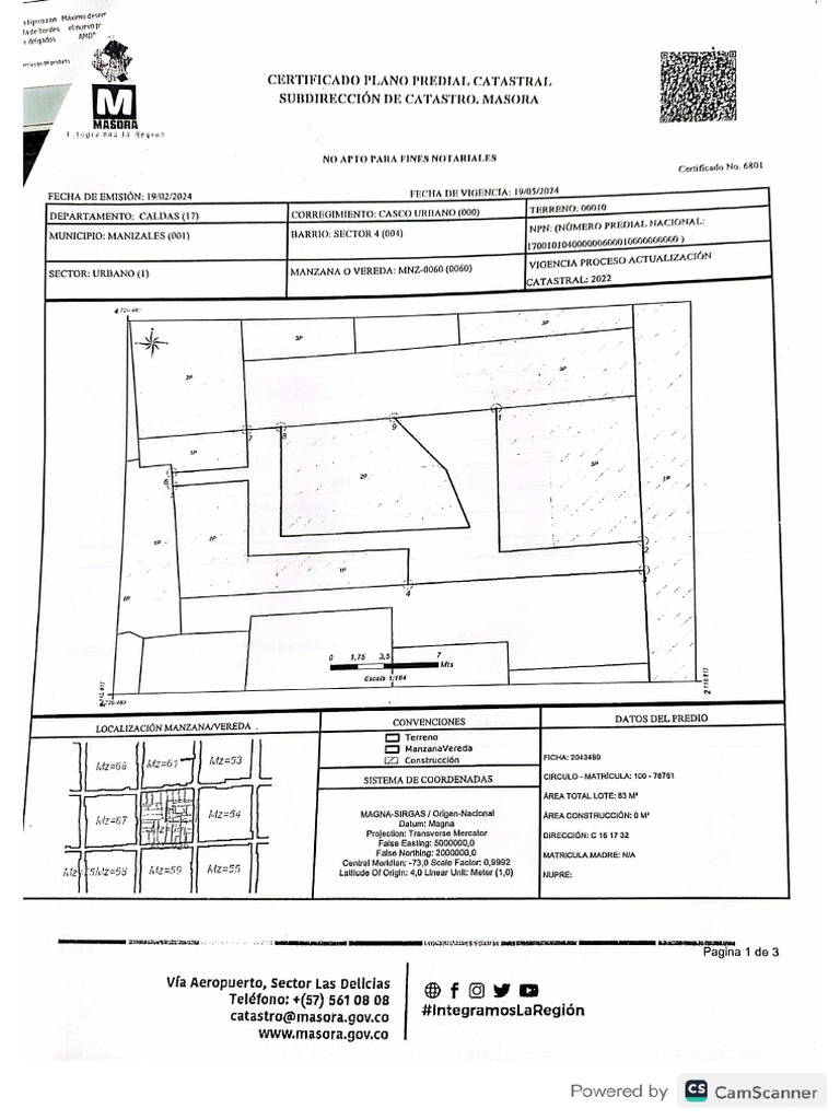 Certificado Plano Predial Catastral | PDF