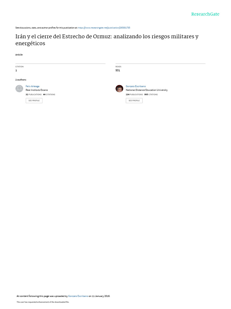Iran Y El Cierre Del Estrecho De Ormuz Analizando Pdf Mina Naval