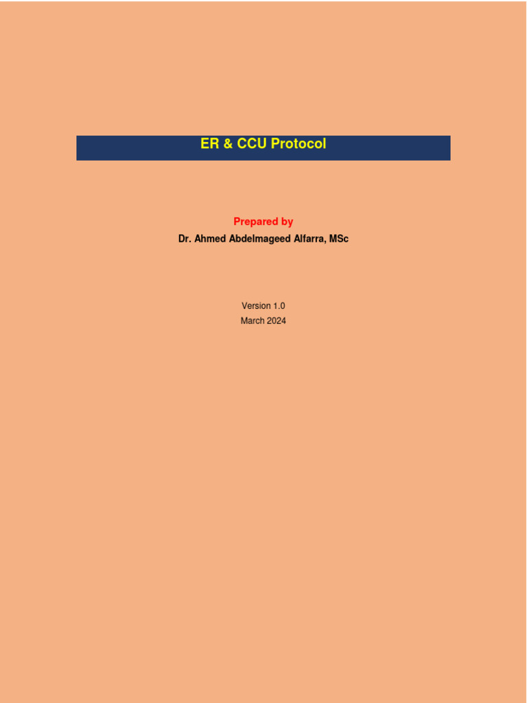 Er ccu protocol pdf myocardial infarction heart