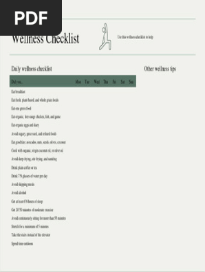 Wellness Checklist