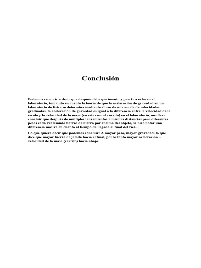 Conclusión de Carrito | PDF | Ciencia y matemática