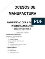 Procesos de Manufactura: Universidad de La Guajira