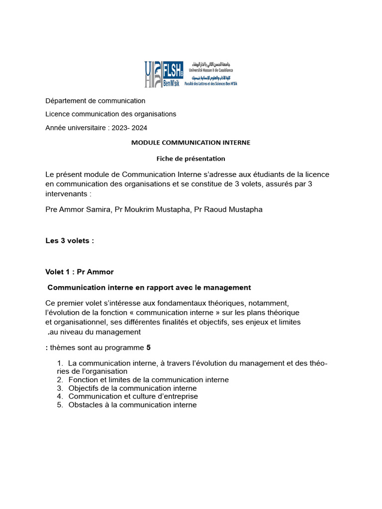 Communication Interne en Organisation | PDF | la communication | Business