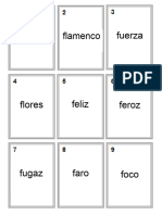 Loteria Sin Imagenes de La Consonante F