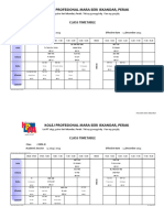 Kolej Profesional Mara Seri Iskandar, Perak: Class Timetable