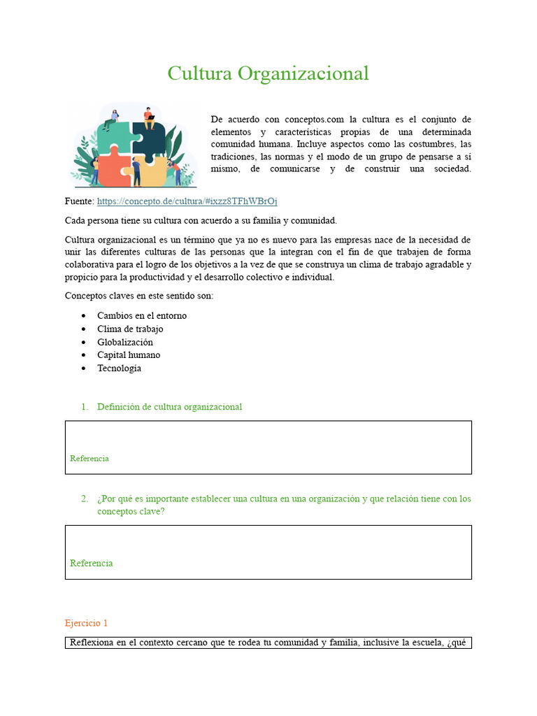 Importancia de la Cultura Organizacional | PDF | Cultura organizacional ...