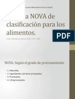 Sistema NOVA de Clasificación para Los Alimentos