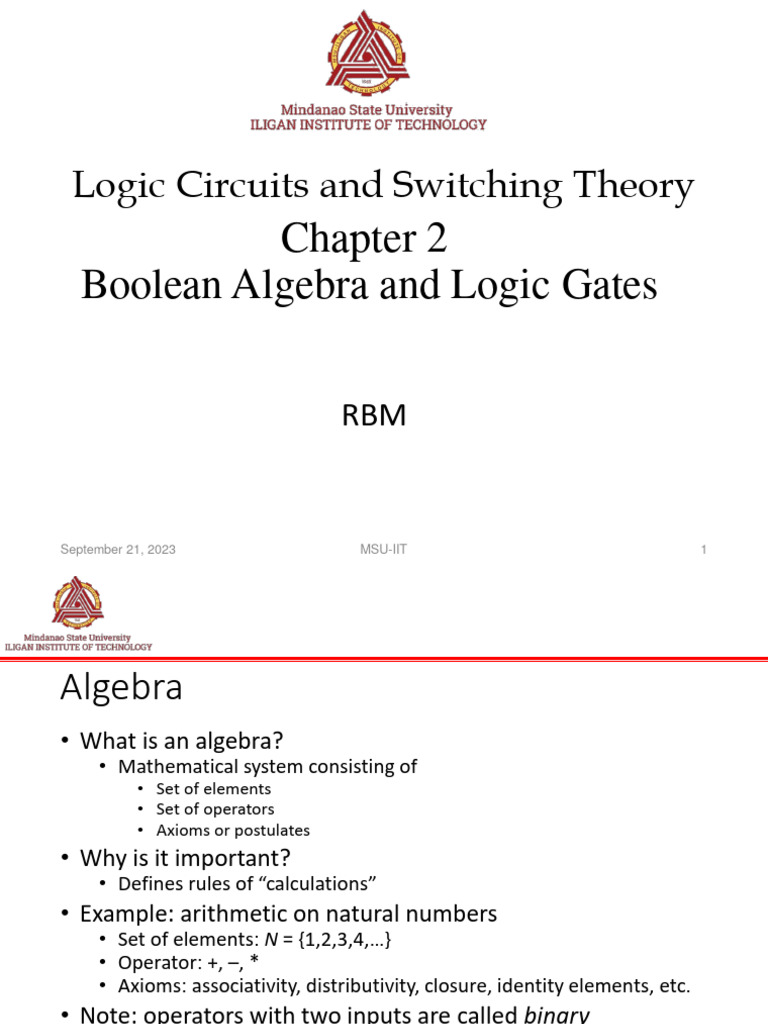 EEE180 Lec Notes Chapter 2 RBM | PDF | Digital Electronics | Boolean ...