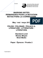 Polish A Literature Paper 2 SL Markscheme