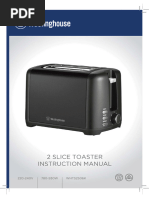 Westinghouse 2 Slice Toaster Instruction Manual