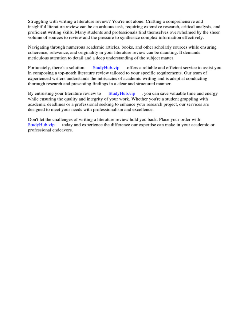 DOES A LITERATURE REVIEW HAVE TO BE IN CHRONOLOGICAL ORDER intelligence overview