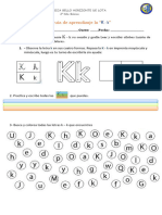 Guía de Aprendizaje Letra K