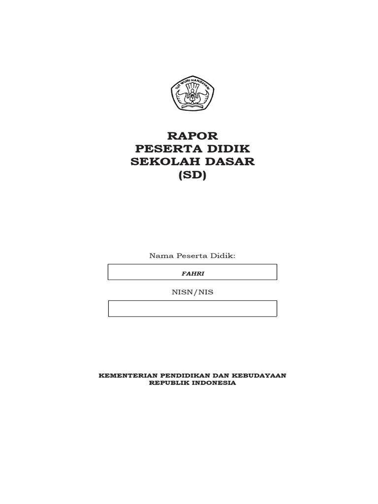 Contoh Rapor Pendidikan SD | PDF