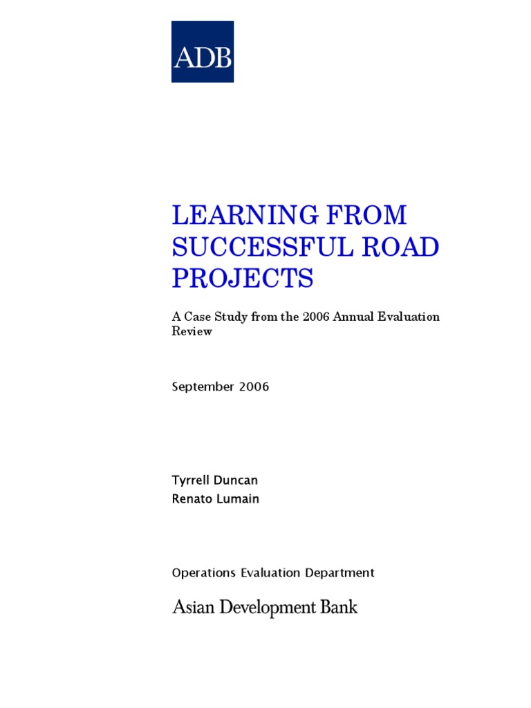 Learning From Successful Road Projects | PDF | Asian Development Bank ...