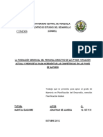 La Formación Gerencial Del Personal Directivo de Las Pymes Situación Actual y Propuestas para Incrementar Las Competencias en Las Pymes de Maturín