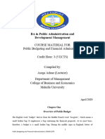 Public Budgeting and Financial Administration