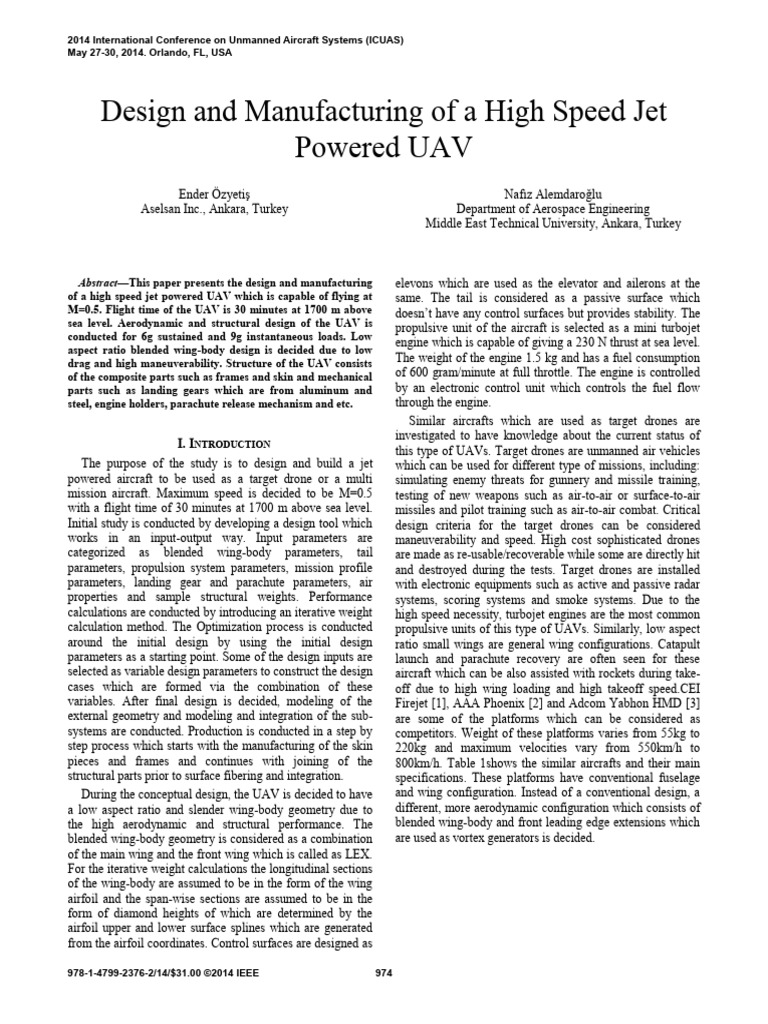 High-Speed Jet UAV Design Overview | PDF | Unmanned Aerial Vehicle ...