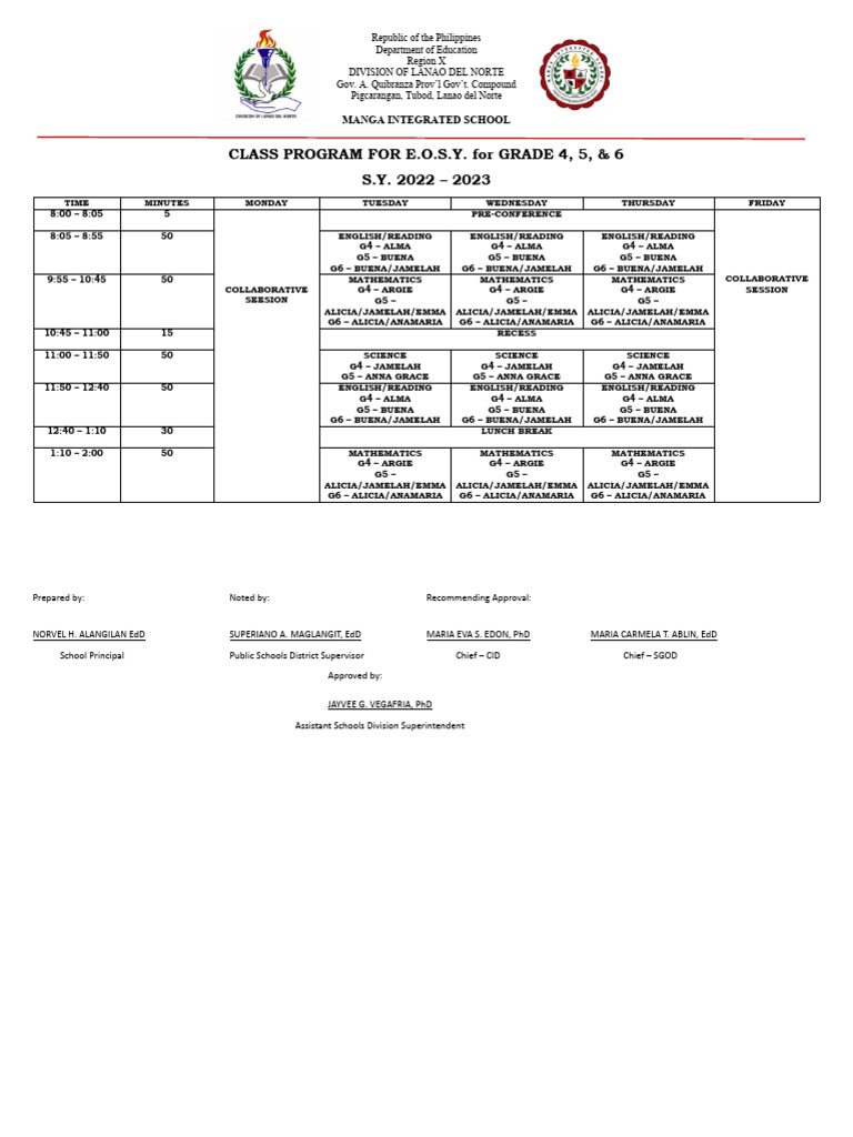 Nlc Class Program PDF