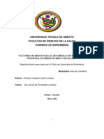 Factores de Riesgo para El Desarrollo de Parasitosis