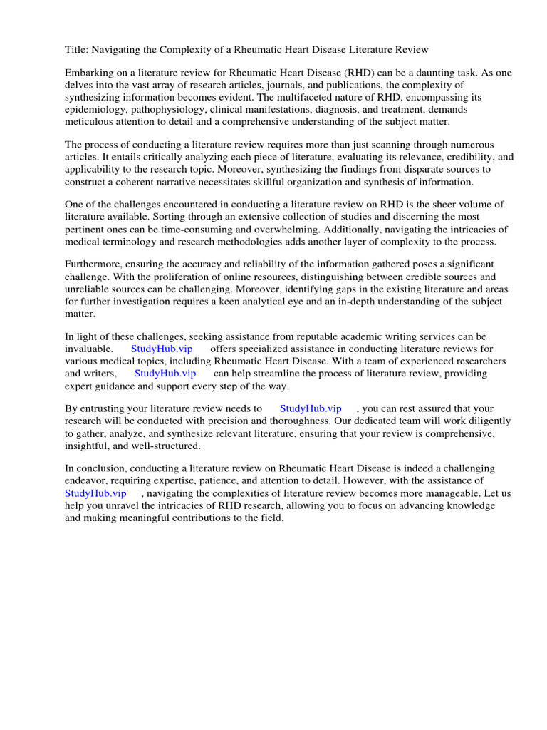 Rheumatic Heart Disease Literature Review | PDF | Complement System ...