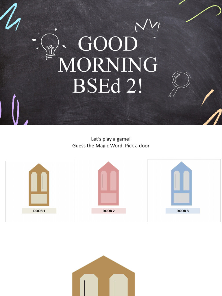 Good Morning Bsed 2! | PDF | Teachers | Profession