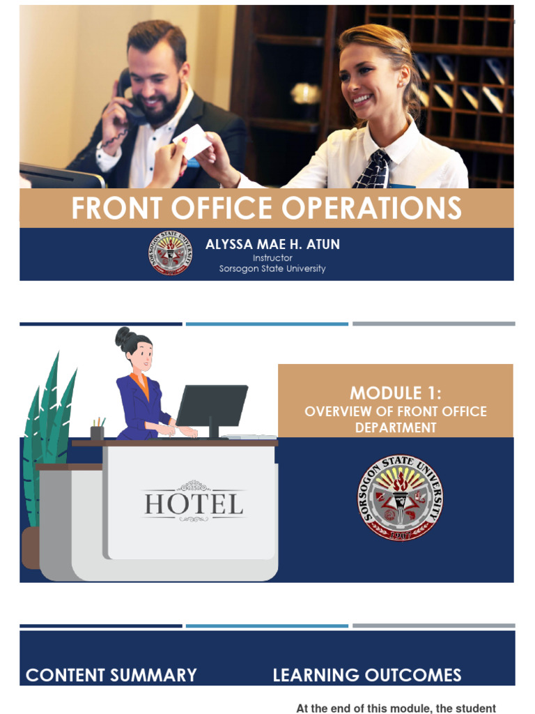 Front Office Department Overview | PDF | Service Industries