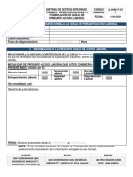 Formato de Recepcion para La Formulacion de Queja de Presunto Acoso Laboral