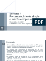 Matemática 1 - Semana 4 - Porcentaje, Interés Simple y Compuesto