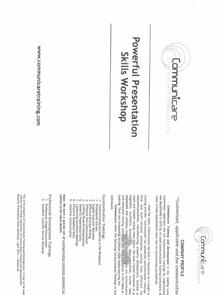 Presentation skills communicare pdf