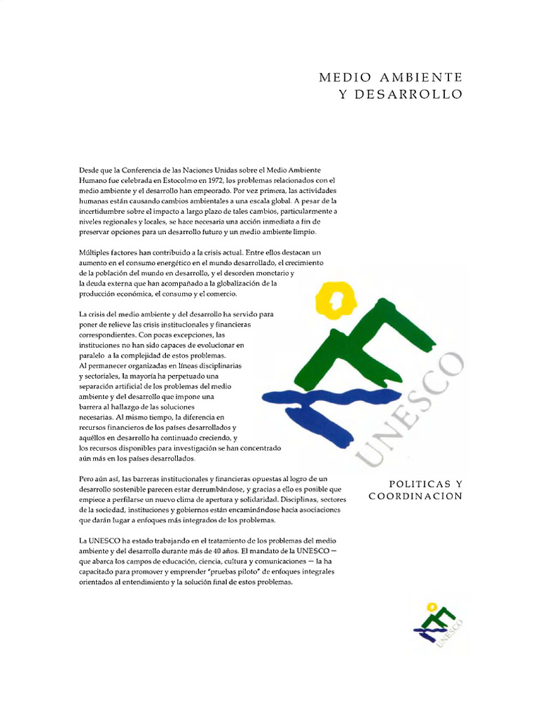 Medio Ambiente y Desarrollo | PDF | Desarrollo sostenible | Entorno natural