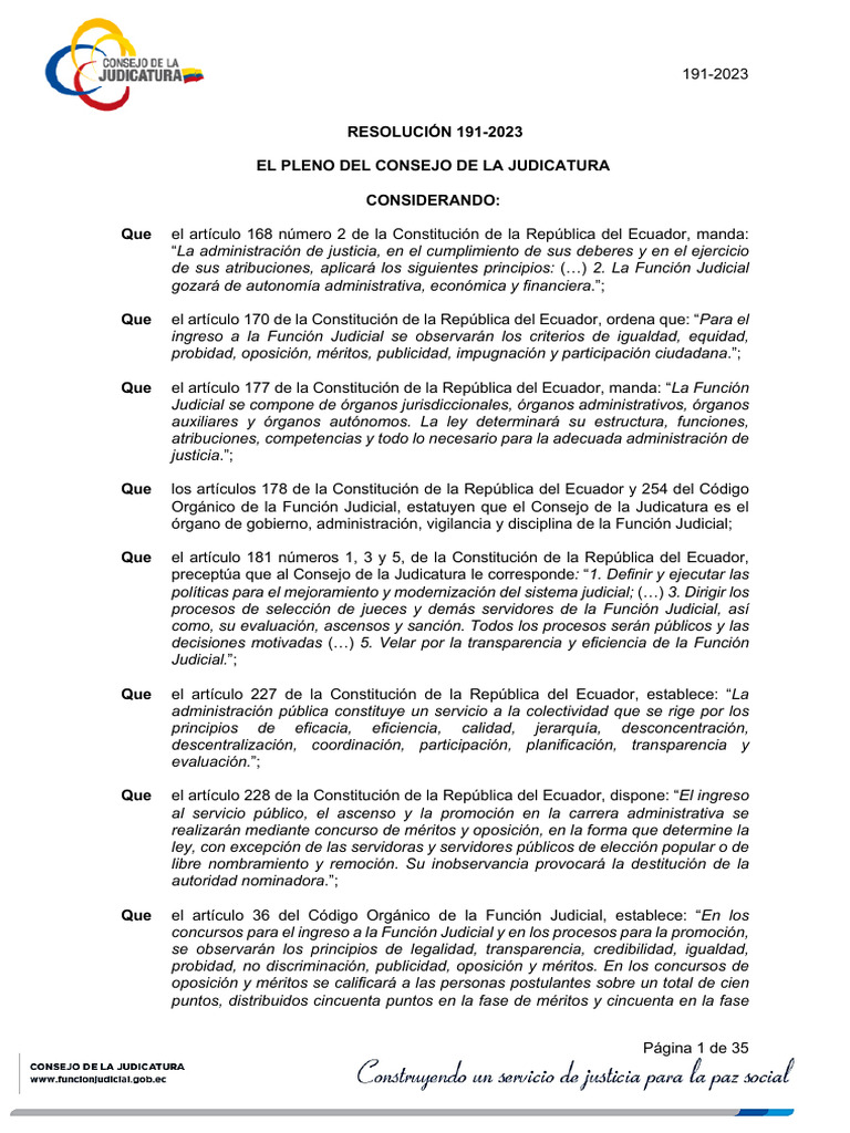 Resolución 191-2023 | PDF | Judicaturas | Juez