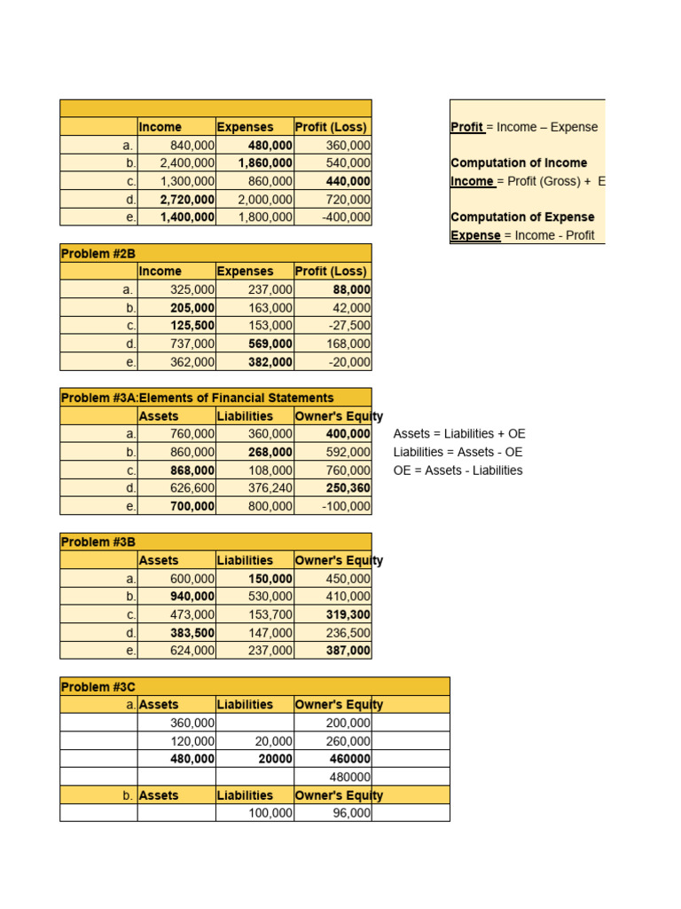 Problem 2A and 2B | PDF | Expense | Equity (Finance)