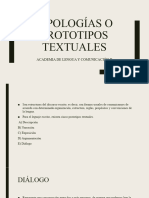 Tipologías o Prototipos Textuales