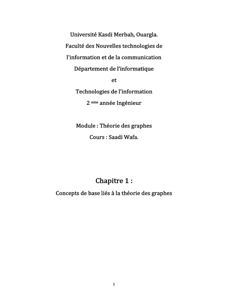 Concepts de base en théorie des graphes | PDF | Théorie des graphes ...