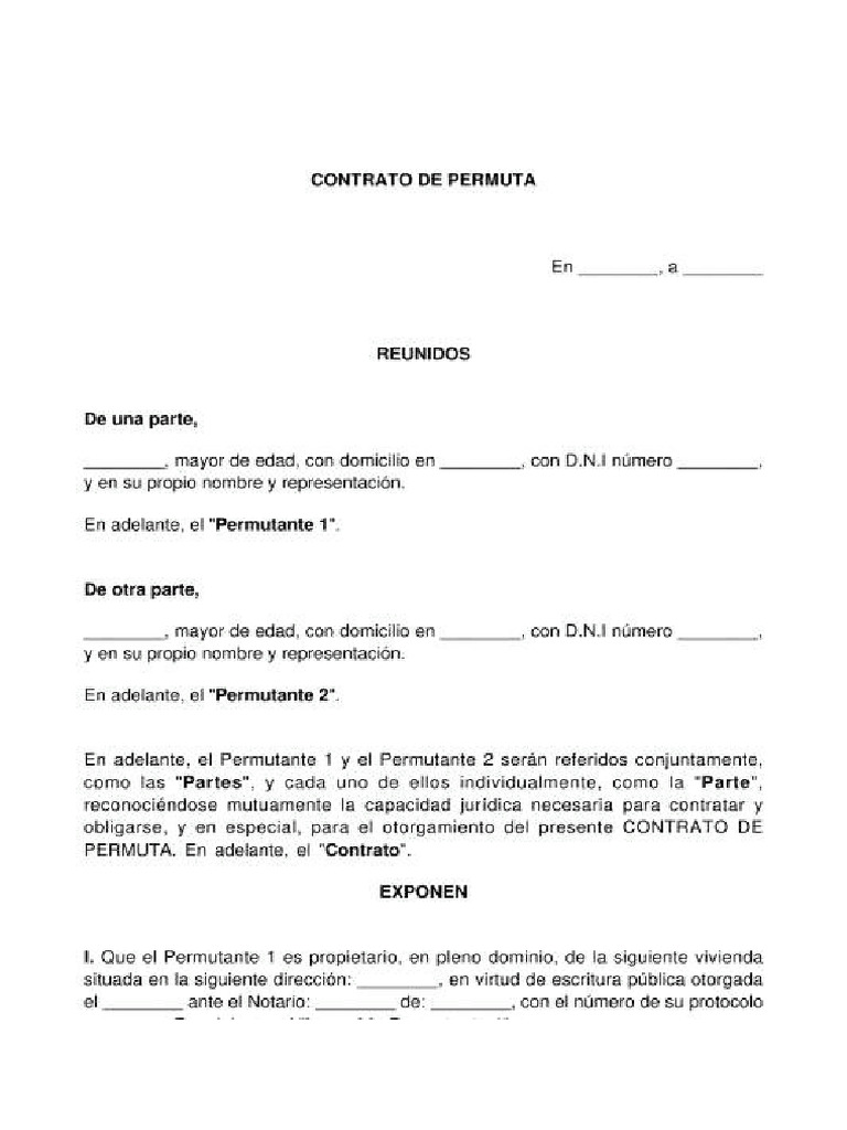Contrato Permuta | PDF