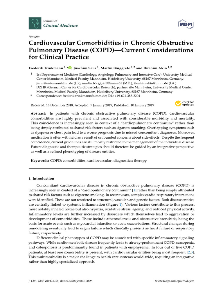 Cardiovascular comorbidities in chronic obstructive pulmonary disease