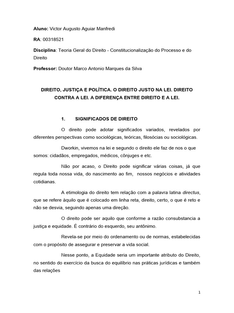 Diferença entre Direito e Justiça | PDF | Justiça | Crime e Violência