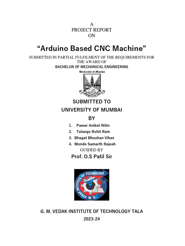 Arduino CNC Machine Project Report | PDF | Electric Motor | Numerical ...