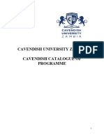 Cavendish Catalogue of Programmes Codes Ammended 12.12.17