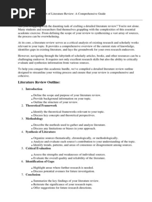 Detailed Literature Review Outline