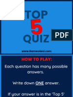 Top 5 Quiz PowerPoint Template