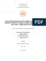 Lean-Bpm Integrated Model To Improve Productivity in Smes in The Aquaculture Sector: A Research in Perú