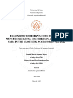 Ergonomic Redesign Model To Reduce Musculoskeletal Disorders in A Cluster of Smes in The Clothing Accessories Sector